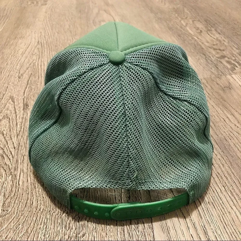 Vintage Snapback Rope Hat Cap Trucker Massachusetts State Pilgrim Green Mesh
